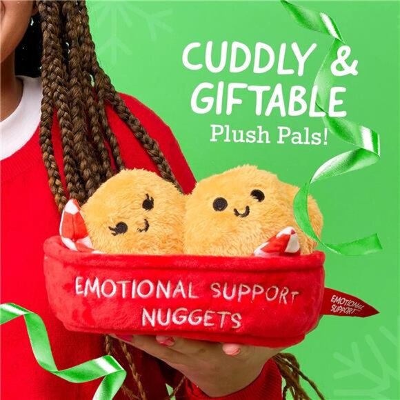 5 Plushies with Basket Emotional Support Chicken Nuggets Cuddly Plush Toys - Picture 4 of 6